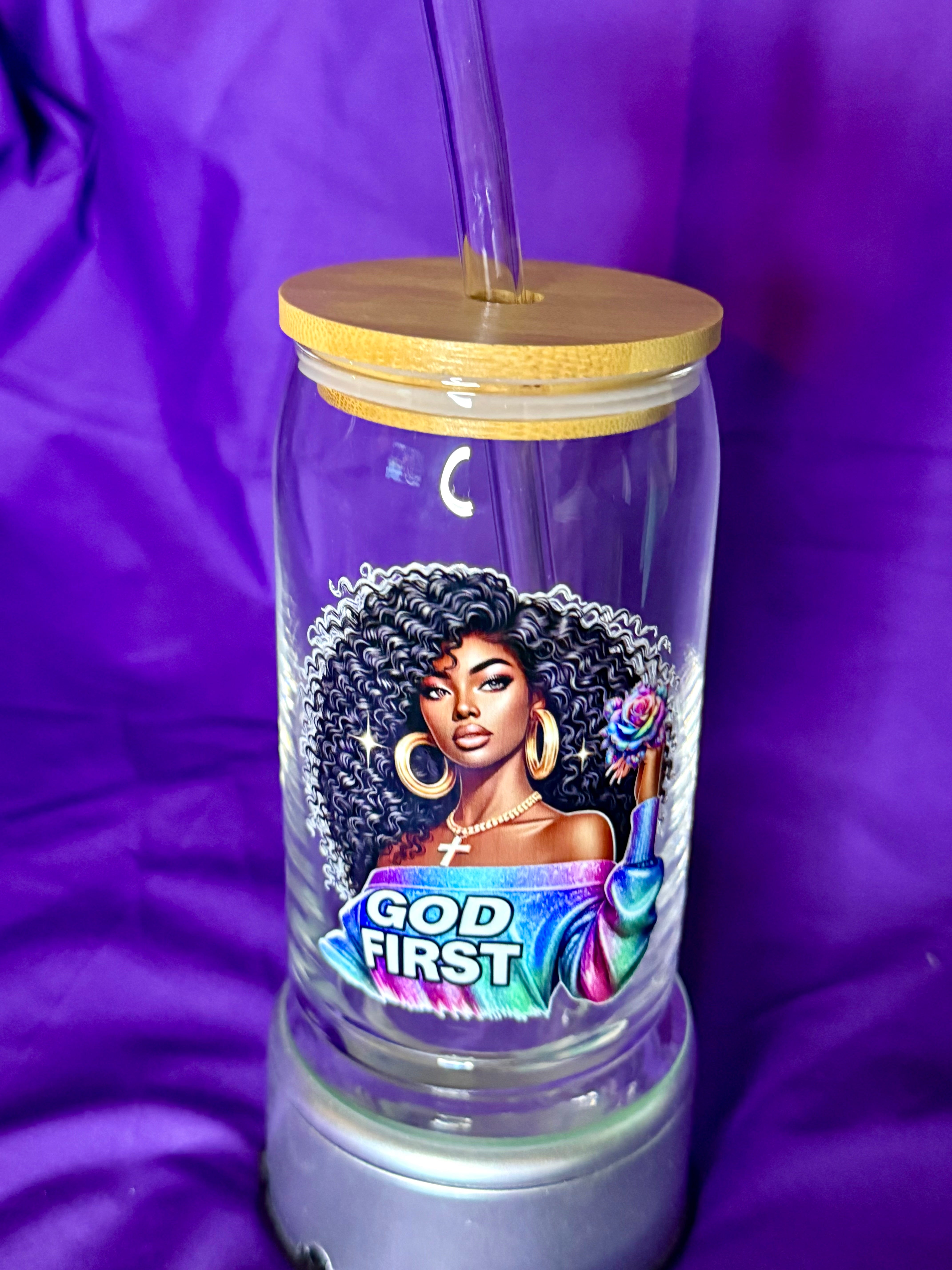 ✨ "God First. Glow Always." Can Glass